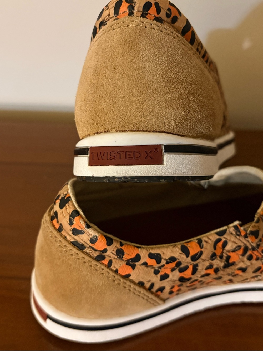 Twisted X Slip On Kicks Leopard Print Cork Honey, Black & Carrot - Picture 12 of 12